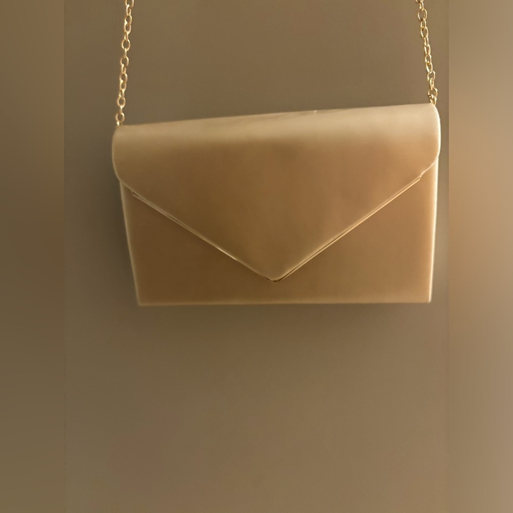 Gold Clutch with Gold Chain Crossbody Strap